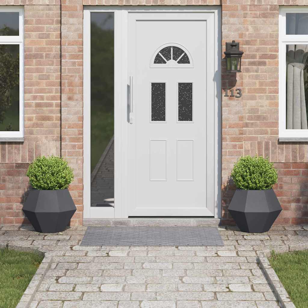 Planteringskärl 2 pcs Antracit 50 x 50 x 40 cm Stål