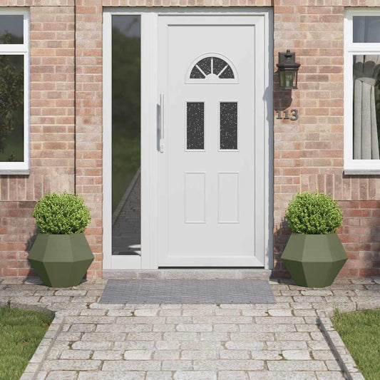 Planteringskärl 2 pcs Olivgrön 50 x 50 x 40 cm Stål