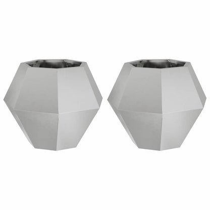 Planteringskärl 2 pcs Silver 50 x 50 x 40 cm Rostfritt stål