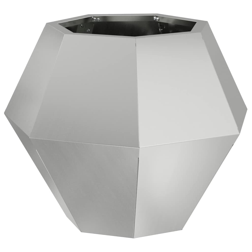 Planteringskärl 2 pcs Silver 50 x 50 x 40 cm Galvaniserat Stål