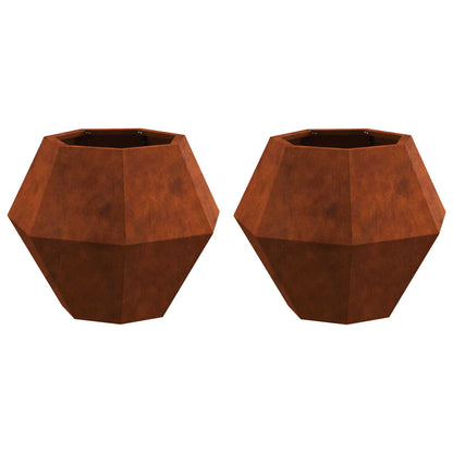 Planteringskärl 2 pcs Rostig 50 x 50 x 40 cm