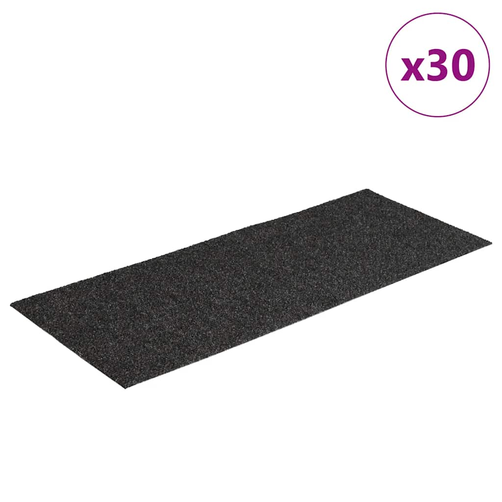 Trappmattor självhäftande 30 st antracit 60x25 cm rektangulär