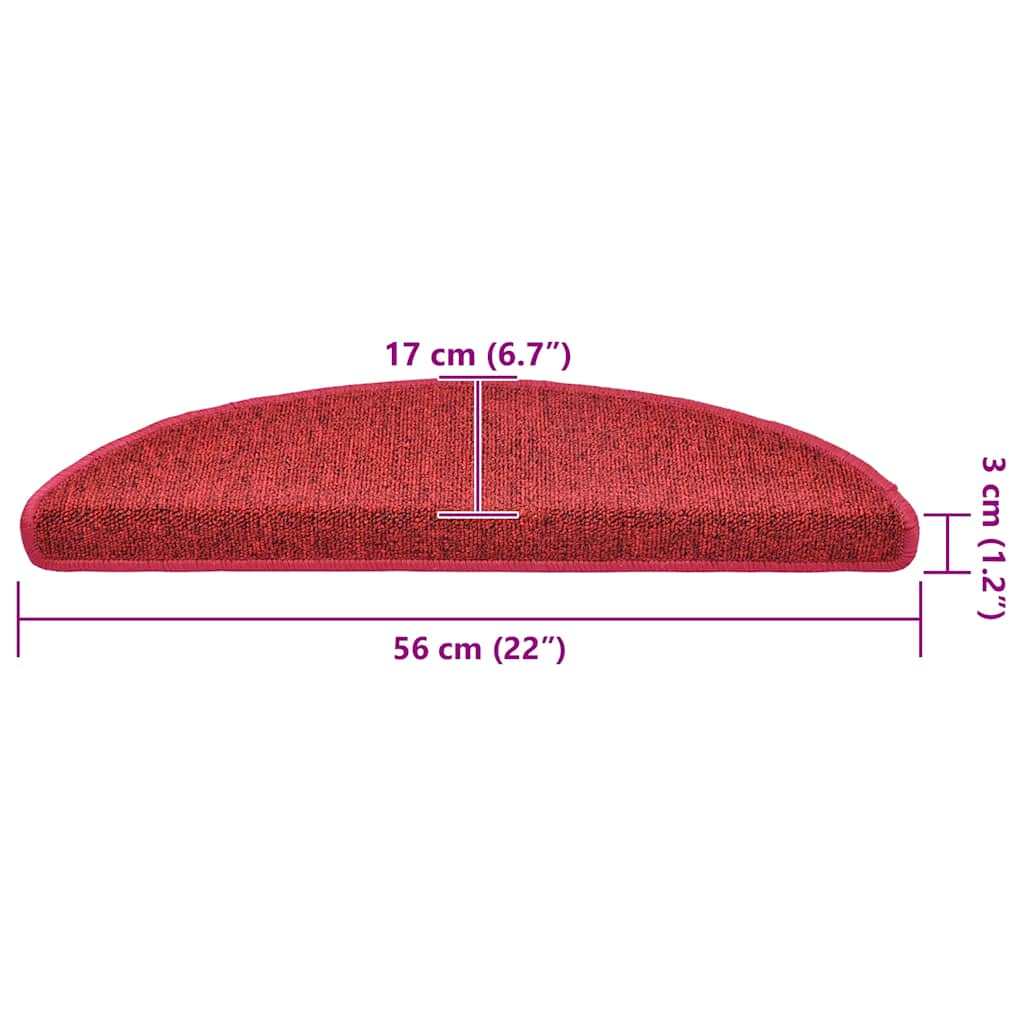 Trappmattor 20 st Bordeaux röd 56x17x3 cm