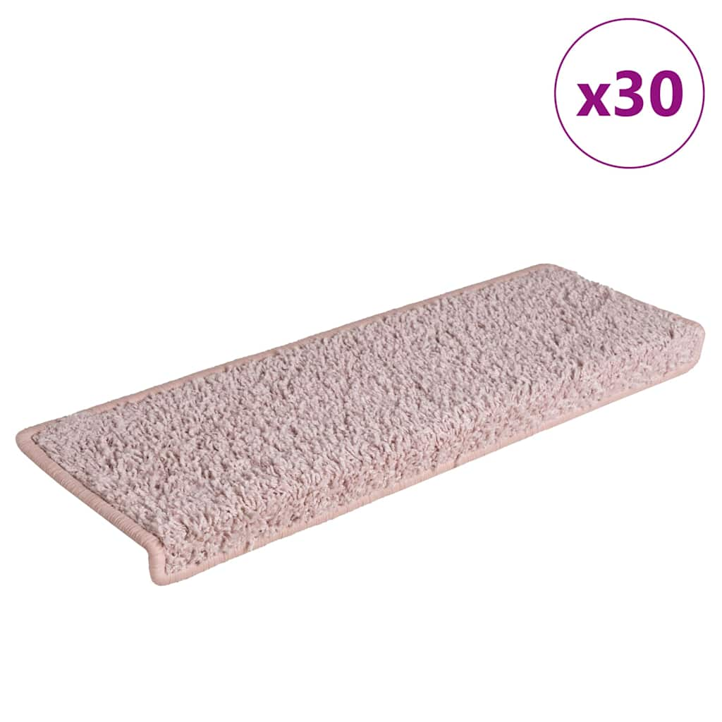 Trappmattor 30 st 65x21x4 cm vit och rosa