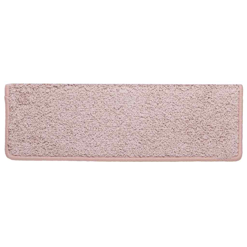 Trappmattor 30 st 65x21x4 cm vit och rosa