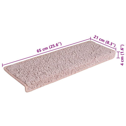 Trappmattor 30 st 65x21x4 cm vit och rosa