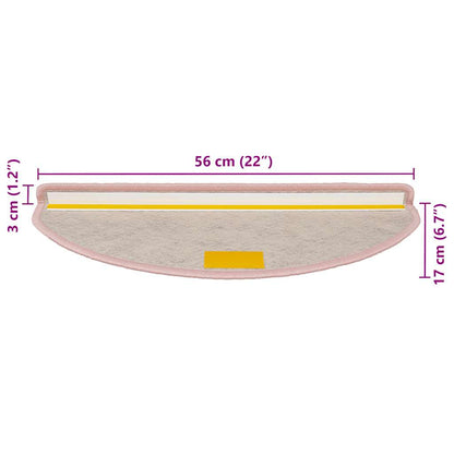 Trappmattor självhäftande sisal-look 30 st 56x17x3 cm rosa