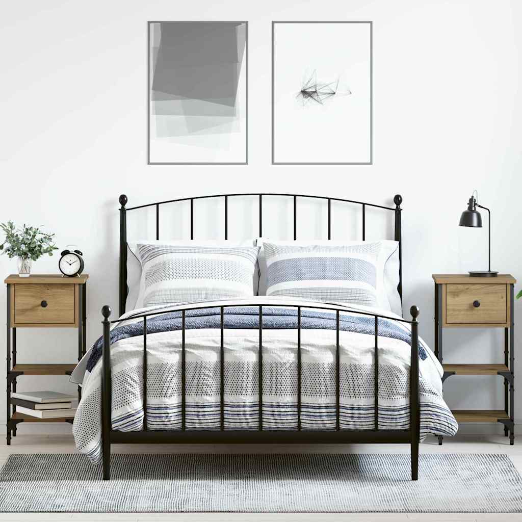 Nattduksbord 2 pcs Brun 33,5 x 36 x 70 cm Solid återvunnen trä