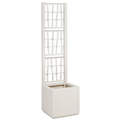 Trädgårdsplanterare med trellis Vit 36 x 36 x 140 cm PP