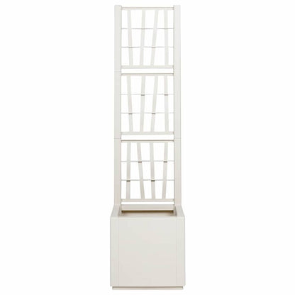 Trädgårdsplanterare med trellis Vit 36 x 36 x 140 cm PP