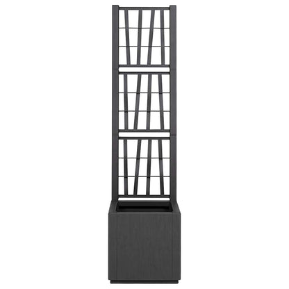 Trädgårdsplanterare med trellis Mörkgrå 36 x 36 x 140 cm PP