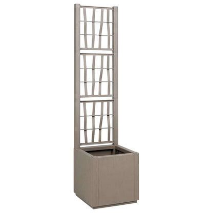 Trädgårdsplanterare med trellis Ljusbrun 36 x 36 x 140 cm PP