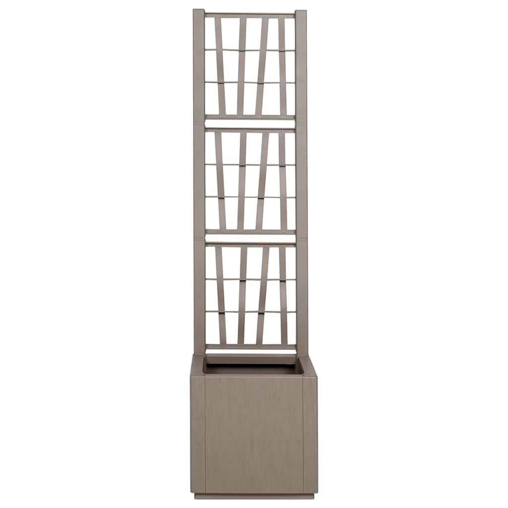 Trädgårdsplanterare med trellis Ljusbrun 36 x 36 x 140 cm PP