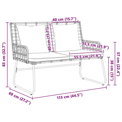Trädgårdsbänk Brun och Kräm konstrotting