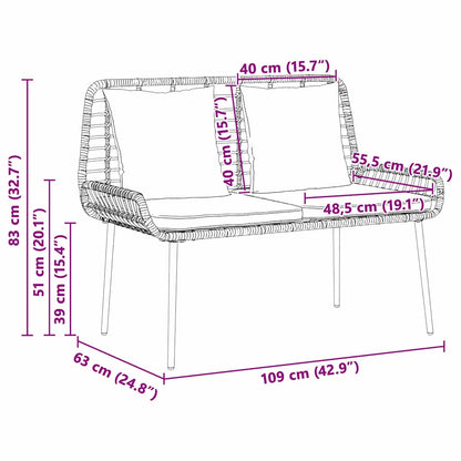 Trädgårdsbänk Brun och Kräm konstrotting