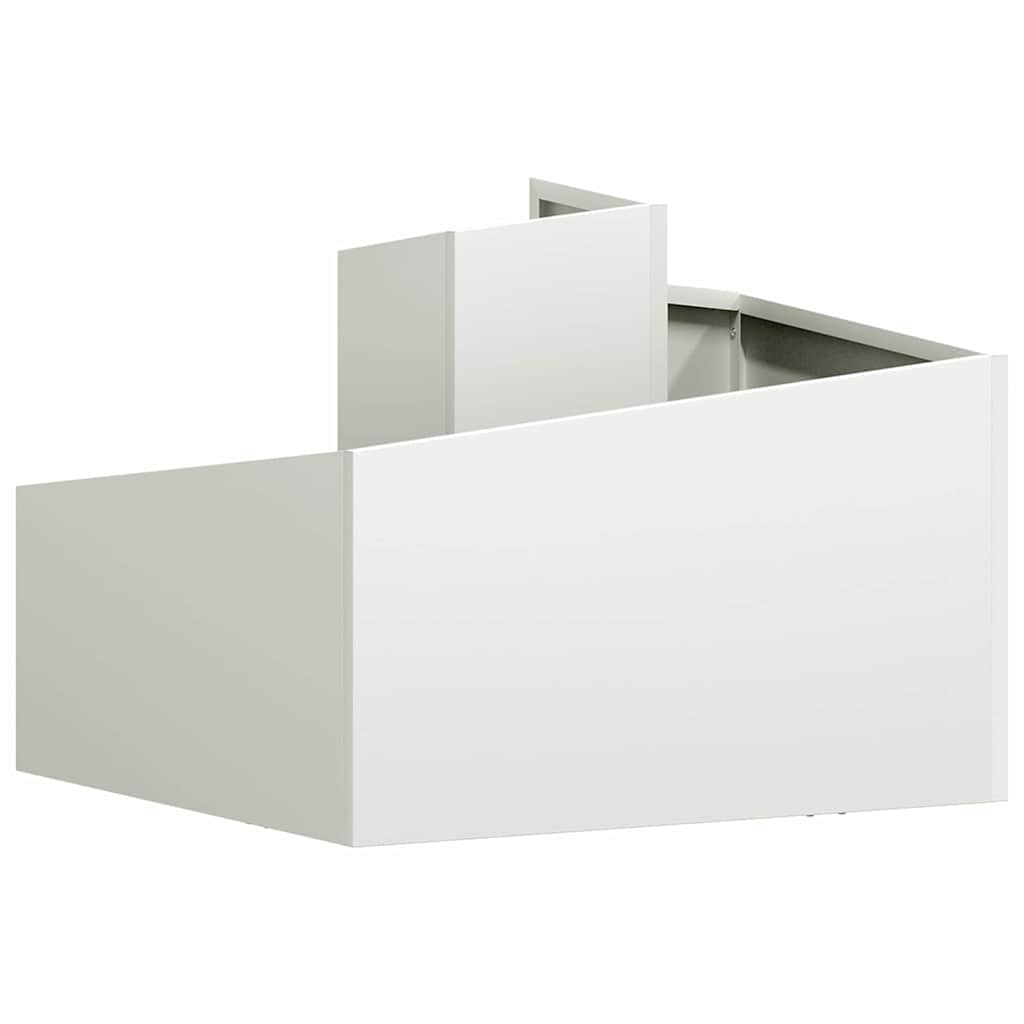 Trädgårdsplanterare Vit 60 x 60 x 50 cm Kallvalsat stål