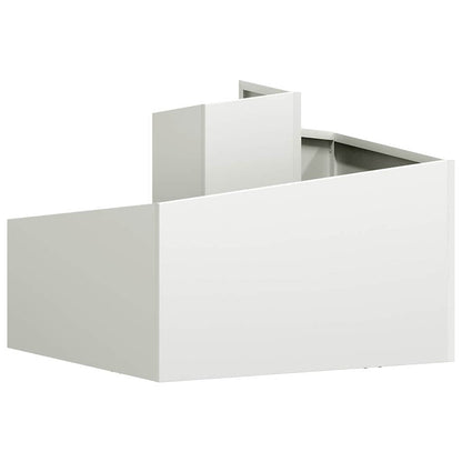 Trädgårdsplanterare Vit 60 x 60 x 50 cm Kallvalsat stål