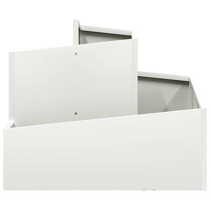 Trädgårdsplanterare Vit 60 x 60 x 50 cm Kallvalsat stål