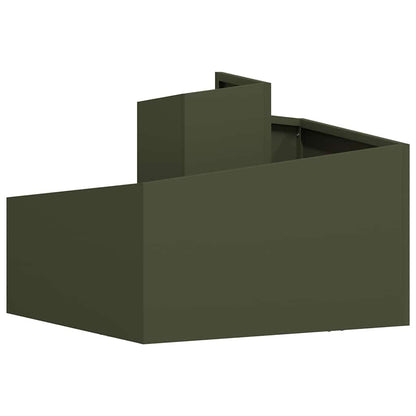 Trädgårdsplanterare Olivgrön 60 x 60 x 50 cm Kallvalsat stål