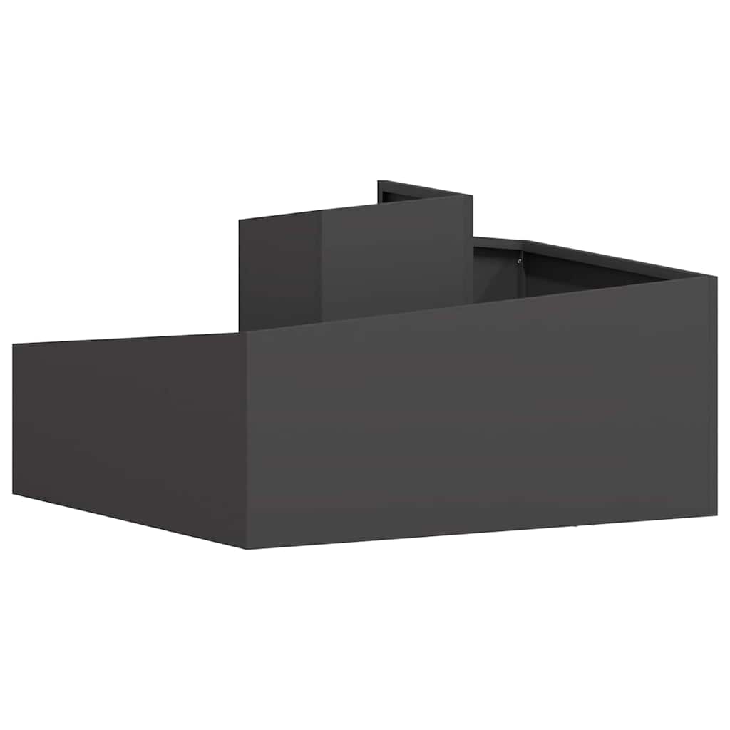 Trädgårdsplanterare Svart 80 x 80 x 50 cm Kallvalsat stål