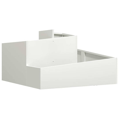 Trädgårdsplanterare Vit 80 x 80 x 50 cm Kallvalsat stål