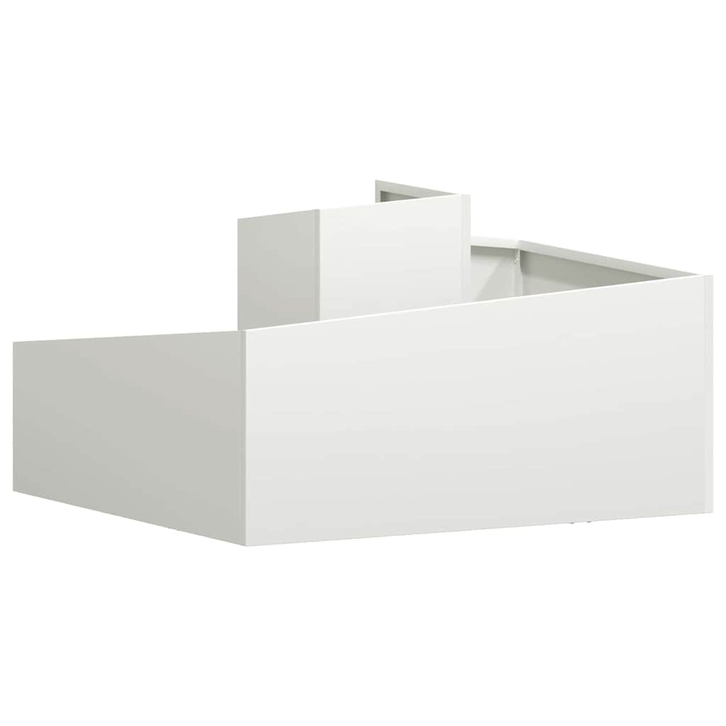 Trädgårdsplanterare Vit 80 x 80 x 50 cm Kallvalsat stål