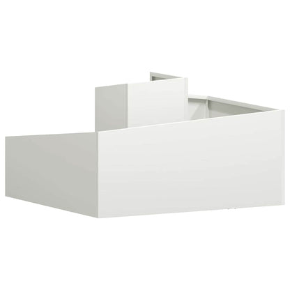Trädgårdsplanterare Vit 80 x 80 x 50 cm Kallvalsat stål