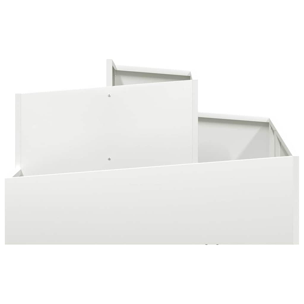 Trädgårdsplanterare Vit 80 x 80 x 50 cm Kallvalsat stål