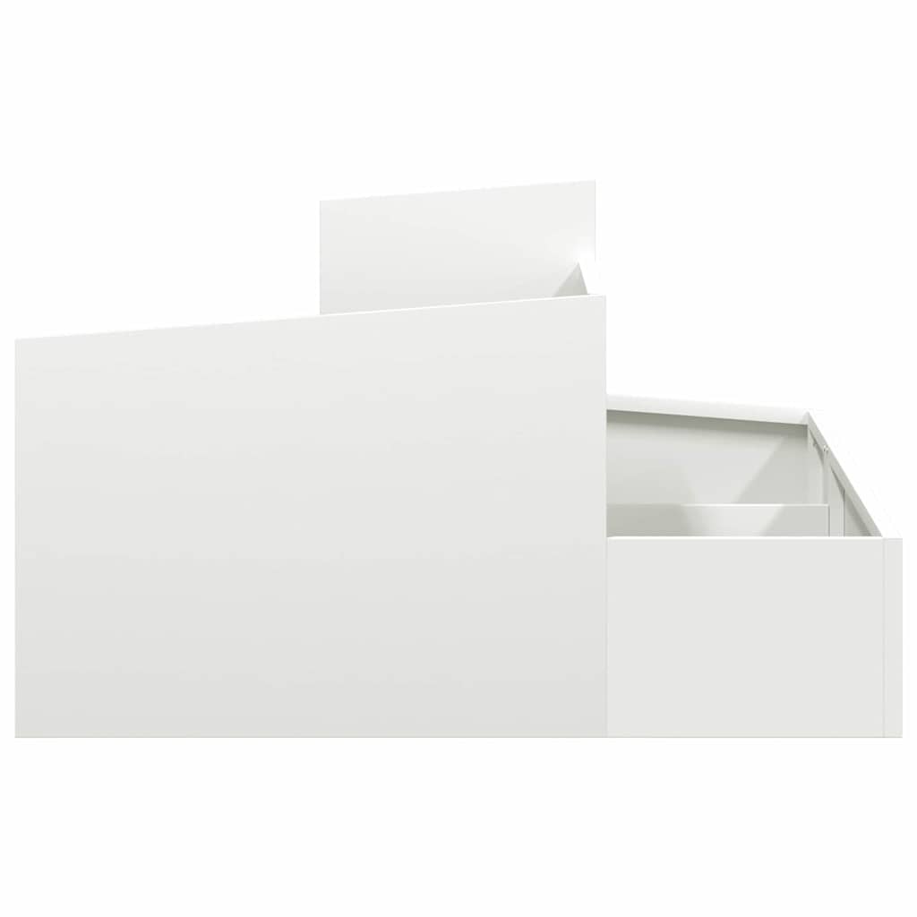 Trädgårdsplanterare Vit 80 x 80 x 50 cm Kallvalsat stål