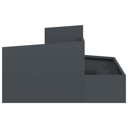 Trädgårdsplanterare Antracit 80 x 80 x 50 cm Kallvalsat stål