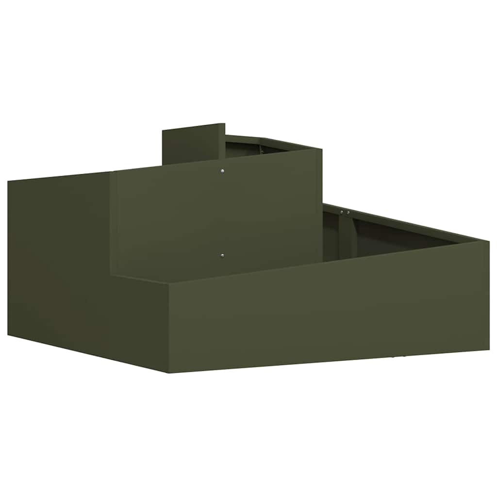 Trädgårdsplanterare Olivgrön 80 x 80 x 50 cm Kallvalsat stål
