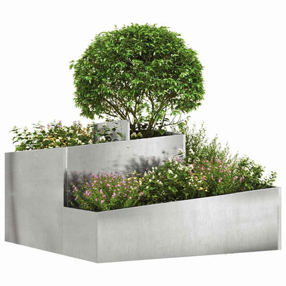 Trädgårdsplanterare Silver 80 x 80 x 50 cm Rostfritt stål