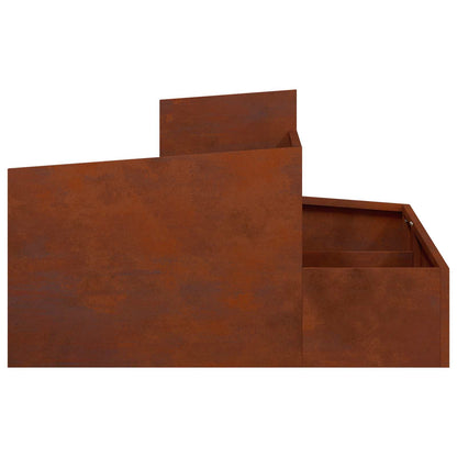 Trädgårdsplanterare Brun 80 x 80 x 50 cm Väderbeständig stål