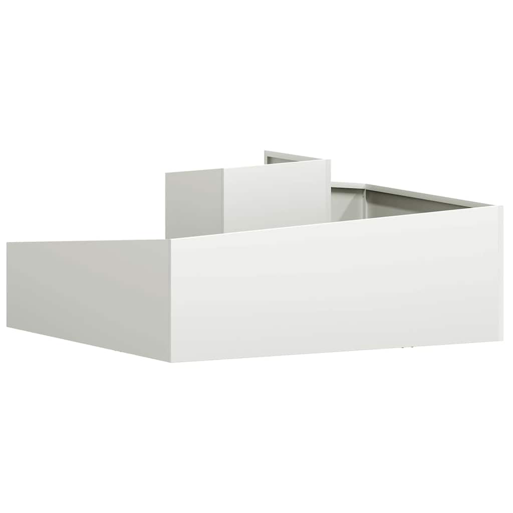 Trädgårdsplanterare Vit 100 x 100 x 50 cm Kallvalsat stål