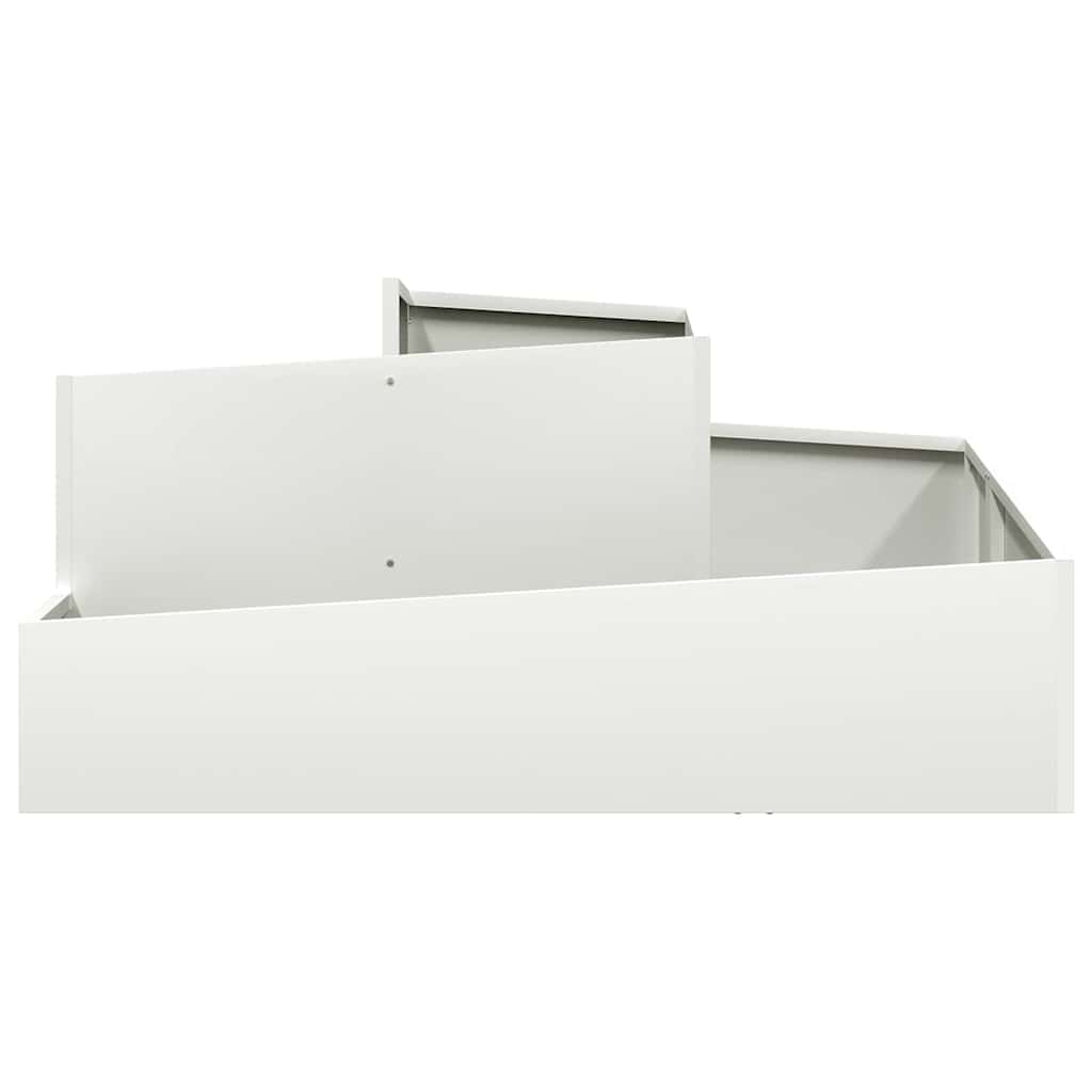 Trädgårdsplanterare Vit 100 x 100 x 50 cm Kallvalsat stål