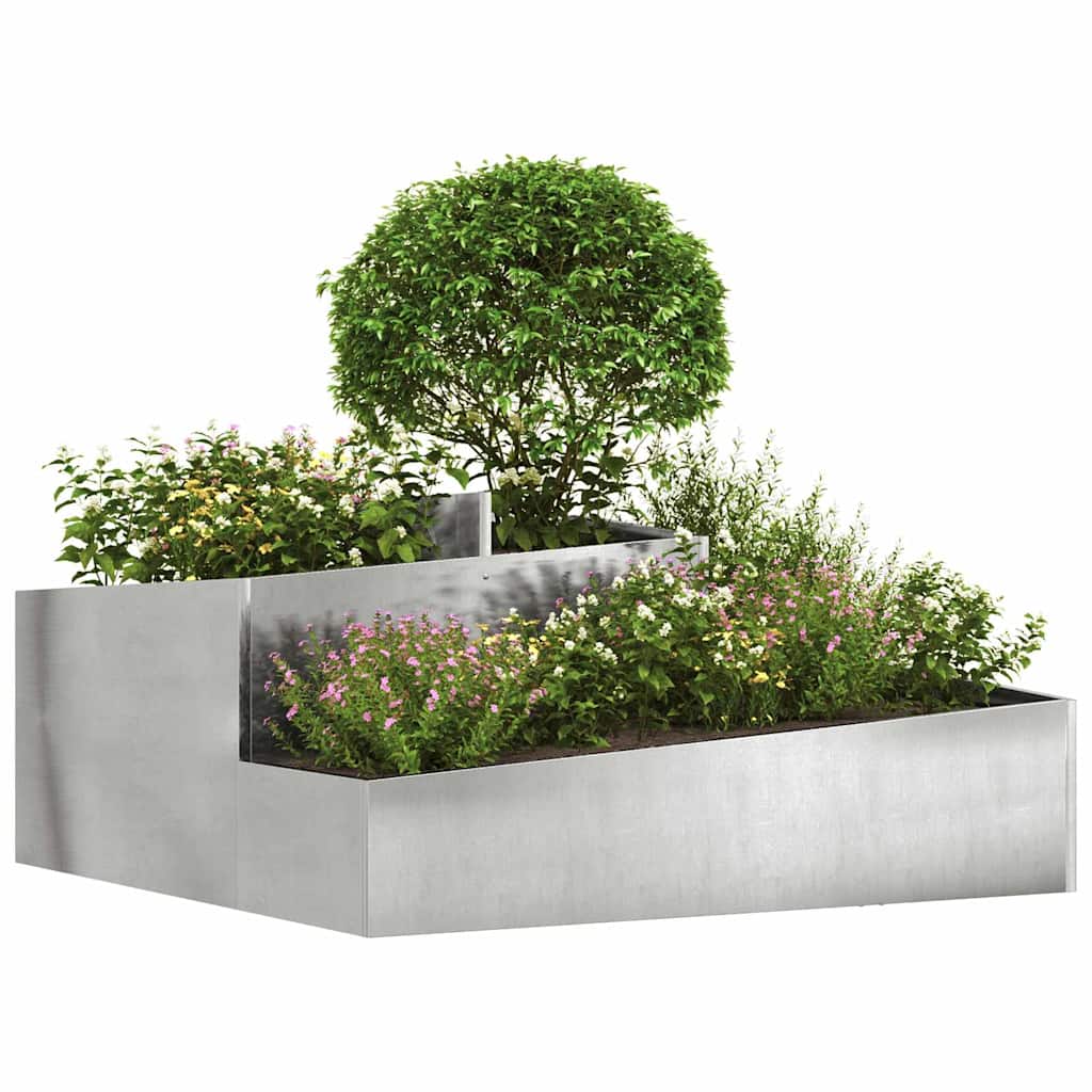 Trädgårdsplanterare Silver 100 x 100 x 50 cm Rostfritt stål