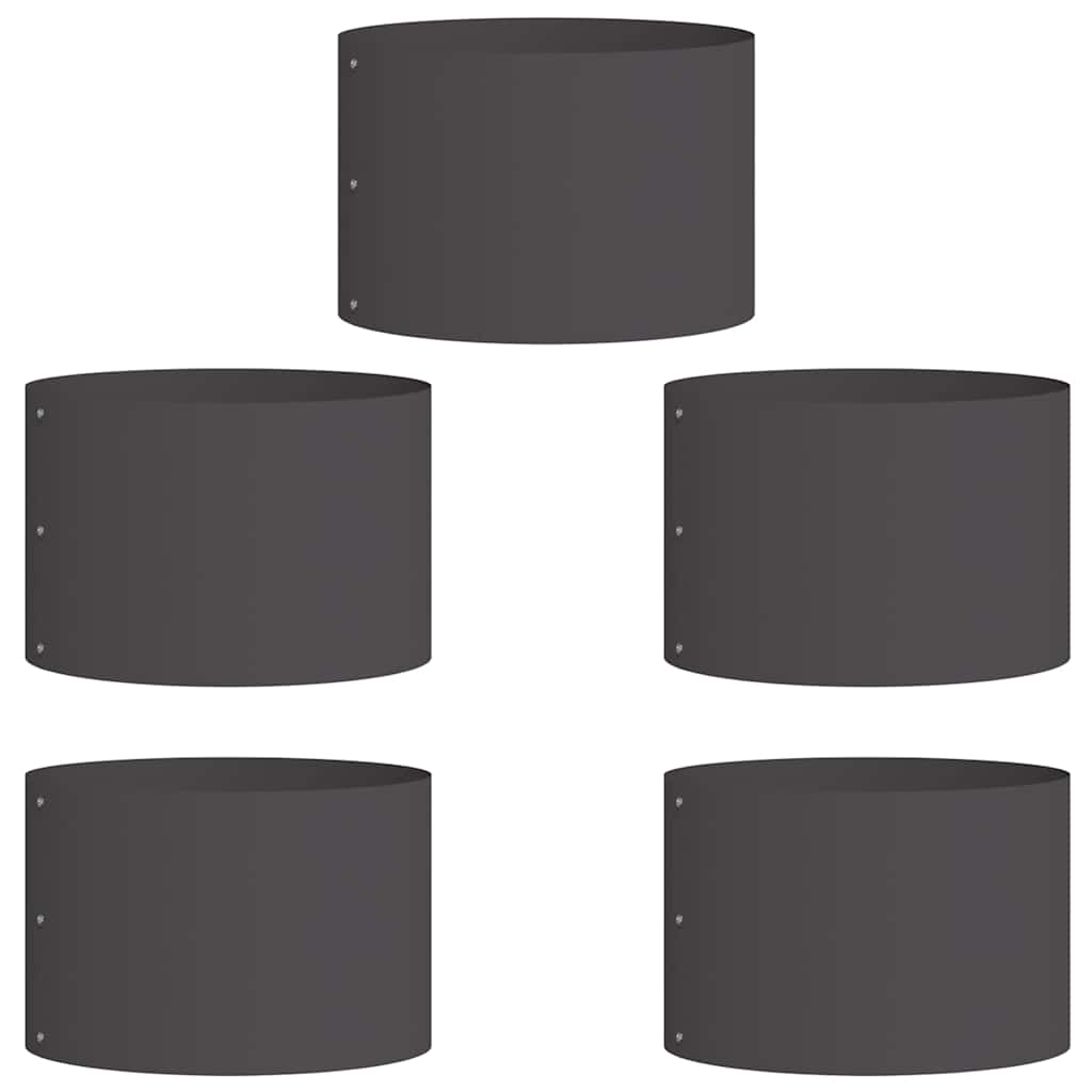 Krukring 5 pcs Svart 30 x 30 x 20 cm Kallvalsat stål