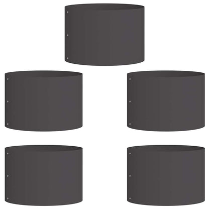 Krukring 5 pcs Svart 30 x 30 x 20 cm Kallvalsat stål