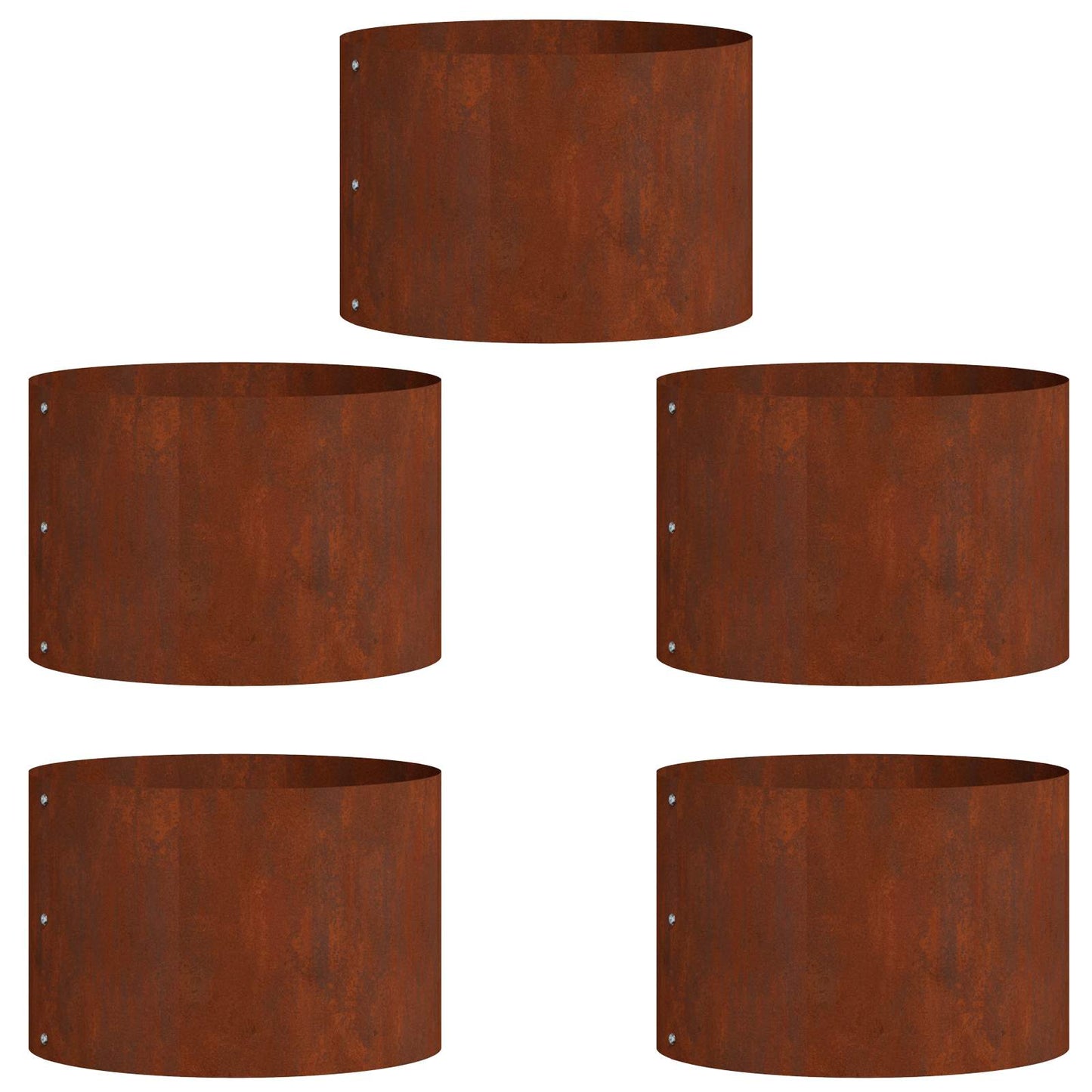 Krukring 5 pcs Brun 30 x 30 x 20 cm Väderbeständig stål