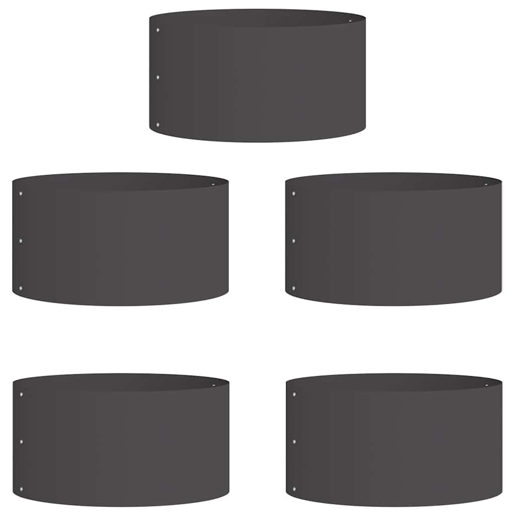 Krukring 5 pcs Svart 40 x 40 x 20 cm Kallvalsat stål