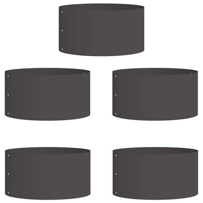 Krukring 5 pcs Svart 40 x 40 x 20 cm Kallvalsat stål