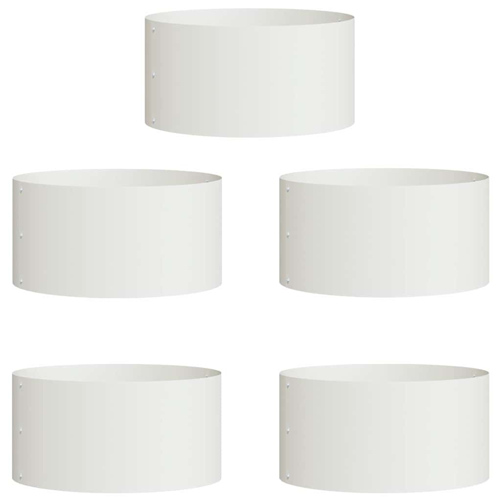 Krukring 5 pcs Vit 40 x 40 x 20 cm Kallvalsat stål