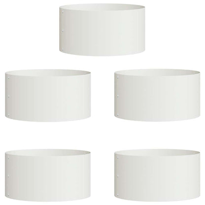 Krukring 5 pcs Vit 40 x 40 x 20 cm Kallvalsat stål