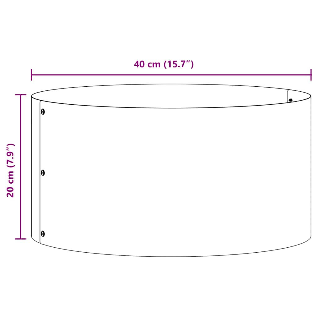 Krukring Antracit 40 x 40 x 20 cm Kallvalsat stål