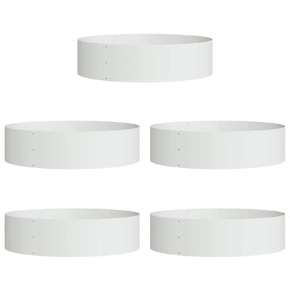 Krukring 5 pcs Vit 80 x 80 x 20 cm Kallvalsat stål