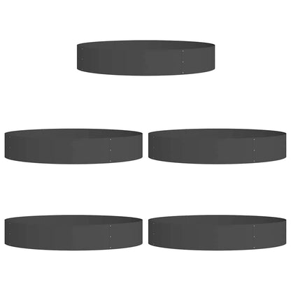 Krukring 5 pcs Svart 120 x 120 x 20 cm Kallvalsat stål