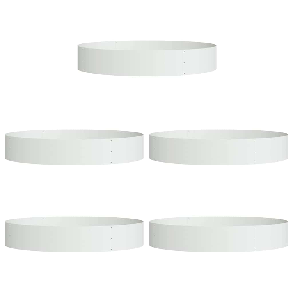 Krukring 5 pcs Vit 120 x 120 x 20 cm Kallvalsat stål