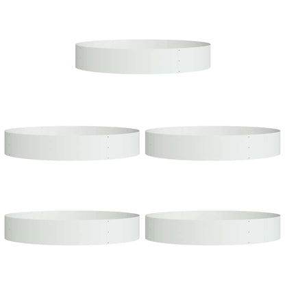 Krukring 5 pcs Vit 120 x 120 x 20 cm Kallvalsat stål