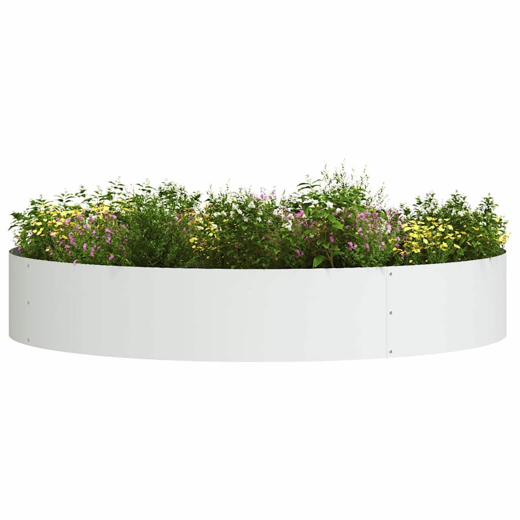 Krukring 5 pcs Vit 120 x 120 x 20 cm Kallvalsat stål