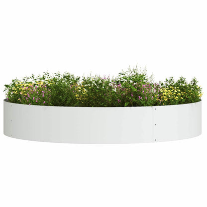 Krukring 5 pcs Vit 120 x 120 x 20 cm Kallvalsat stål